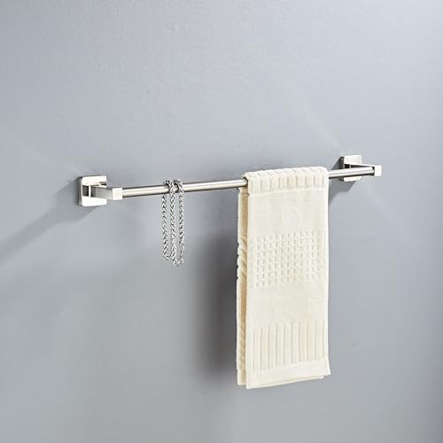 Brushed Nickel Bathroom Hardware Set 4 Pieces,Bathroom Accessories Set Stainless Steel Wall Mounted, Hand Towel Bar, Towel Ring, Robe Towel Hooks,Toilet Paper Holder,Towel Bar Set, 23.6 Inch - color: Brushed Nickel, size: 23.6Inch