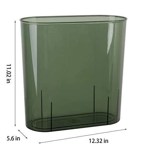 Anyoifax Small Trash Can Slim Garbage Can 3 Gallon Waste Basket, Green | Trash Bin Container for Bathroom, Bedroom, Living Room, Kitchen, Under Desk, Office, Colleg Dorm - color: Clear&Green