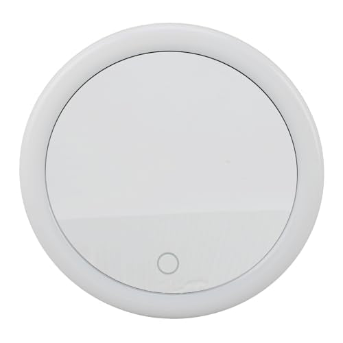 5.6inch Handheld Magnifying Makeup Mirror Triple Suction Cup 10X Magnification Brightness Adjustable LED Lighted Magnifying Mirror