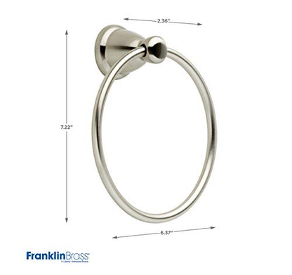 Franklin Brass 5-Piece Satin Nickel Bathroom Set (2) Towel Racks, Ring, Toilet Paper Holder, Hook | Kinla Bath Accessories - color: Satin Nickel, style: 5-Piece Bath Accessory Set