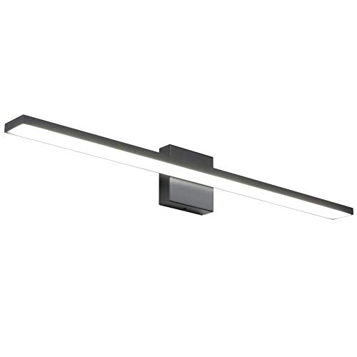 Ralbay 31.5inch Modern LED Black Vanity Light 28W Aluminum Frosted Acrylic for Bathroom Vanity Lighting Fixtures Cool White 6000K - color: Black, size: 31.5 inch
