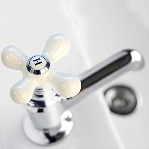 Danco Cross-Arm Tub/Shower & Sink Faucet Handle, Chrome/White (46004) - color: Chrome/White, size: 2.25 H