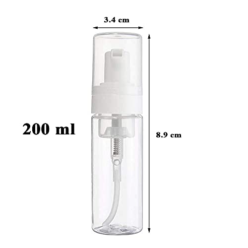 Foaming Dispenser Bottle 7oz Transparent Empty Spray Bottles 2Pcs | Plastic Foam Pump Bottle Travel Soap Bottle Portable Foam Bottle (200ml)