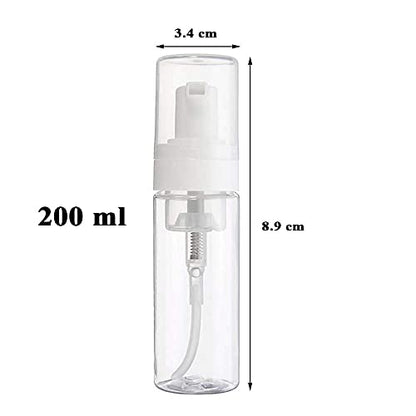 Foaming Dispenser Bottle 7oz Transparent Empty Spray Bottles 2Pcs | Plastic Foam Pump Bottle Travel Soap Bottle Portable Foam Bottle (200ml)