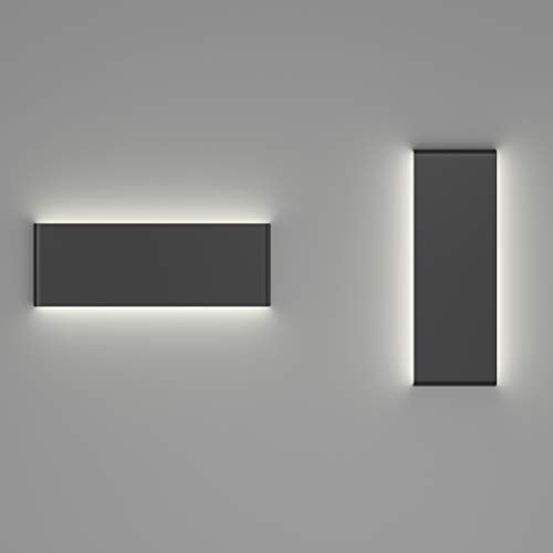 Ralbay 15.7in Wall Sconce 2-Pack Indoor Modern Light Fixtures 14W LED Up and Down Black Bathroom Wall Lighting Fixtures Natural White Light 4500K - color: Black-Natural White, size: 15.7 inch