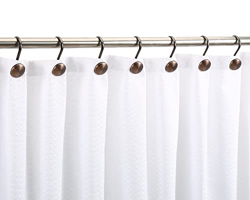 Bronze Shower Curtain Hooks, Rustproof Shower Hooks for Shower Curtain Bathroom, ZESLMG Oil Rubbed Decorative Shower Rings for Shower Curtain Rod Hangers, Thread Shape Design Set of 12