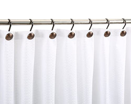 Bronze Shower Curtain Hooks, Rustproof Shower Hooks for Shower Curtain Bathroom, ZESLMG Oil Rubbed Decorative Shower Rings for Shower Curtain Rod Hangers, Thread Shape Design Set of 12