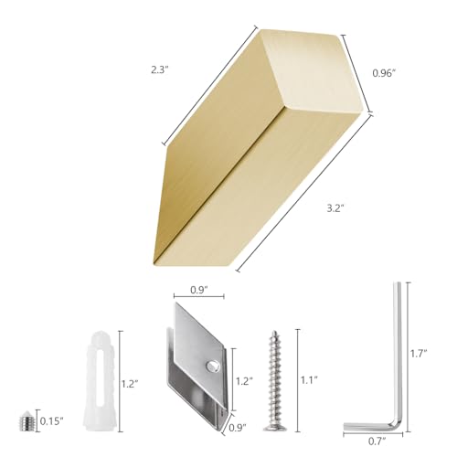 NINETREX Gold Towel Hooks, Square Wall Mounted, Brushed Gold 4 Pack | Modern SUS 304 Stainless Steel, Heavy Duty, Rustproof, Scratch Resistant, for Bathroom Kitchen Entryway - color: Gold, size: 4 Pack