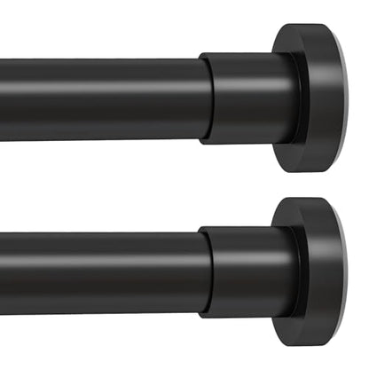 Shower Curtain Rod Spring Tension:2Pack Black Shower Rods for Bathroom 33 to 72 Inch,1 Inch Modern Heavy Duty Adjustable Tension Shower Curtain Rod No Drilling No-Slip Easy Install,Matte Black - color: Black, size: 【33''-72''】2 Pack