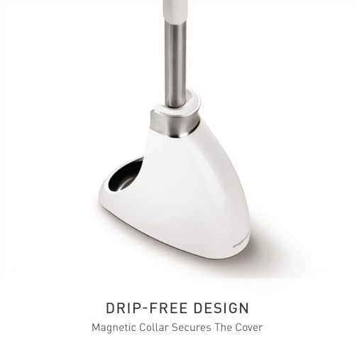 simplehuman Toilet Brush with Caddy, Stainless Steel, White - color: White, style: Toilet Brush
