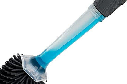 Toilet Brush & Plunger Set - Toilet Bowl Brush and Holder, Refillable Liquid Dispenser Brush - 2 in 1 Silicone Toilet Brush & Plunger Set for Bathroom