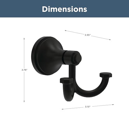 Franklin Brass Woodruff (1-Pack) Towel Hooks Matte Black Double Bathroom J Hooks Wall Mounted for Robes & Towels Hand Towel Hook Holder Kitchen, Bathroom Accessories WDRF35-MB - color: Matte Black