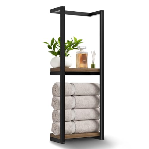 Towel Racks for Bathroom, 2 Tier Wall-Mounted Towel Rack, Home Decor Shelf, Space-Saving Organizer Rack for Household, Bathroom, and Bedroom