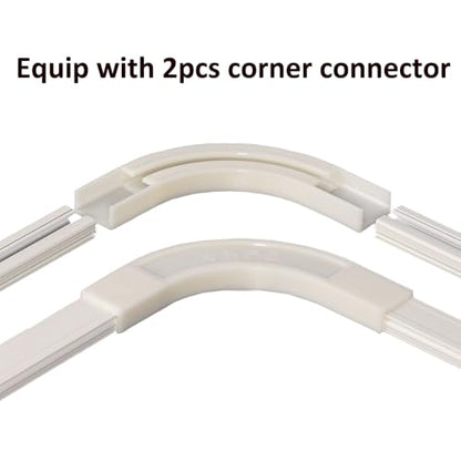 Curved Ceiling Curtain Track, Corner Wall Track, Room Divider, Shower, Hospital, 144in Heavy Duty Slide Rod for Renter, RV - size: 144in curtain track wall&ceiling mount