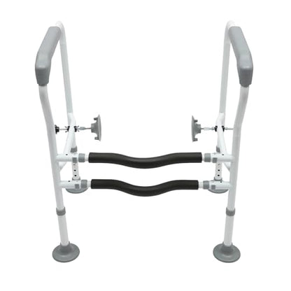 Toilet Safety Rails,Raised Toilet Seat with Handles Toilet Handles for Elderly and Disabled,Adjustable Carbon Steel Grab Bar for Toilets Bathrooms Stairs,Easy to Install,330lbs Load