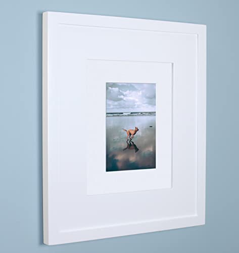 11x14 Concealed Picture Frame Medicine Cabinet Without Mirror for Bathroom, Recessed in the Wall, Made in North America, Real Wood, NO MDF, Adjustable Shelves, Hidden, White - color: White Contemporary, size: 11x14