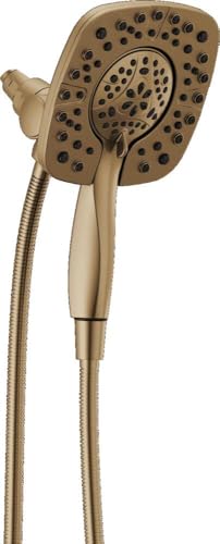 Delta 4-Setting In2ition 2-in-1 Dual Shower Head with HandHeld Spray, Brushed Gold Detachable Shower Head with Hose, Showerhead, 1.75 GPM Flow Rate, Champagne Bronze 58498-CZ - color: Champagne Bronze