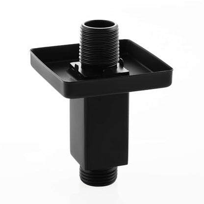 Straight Shower Arm with Flange, Ceiling Mount 3 Inch Square Shower Arm for Fixed Rainfall Shower Head, High Pressure Shower Head Arm Replacement, Matte Black - color: Square Matte Black 3 Inch