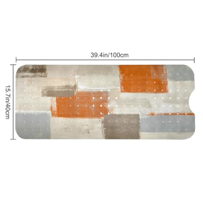 LNOND Orange Bathtub Mat Non Slip, 40 X 16 Inch Tub Mat for Bathroom, Abstract Art Bath Tub Shower Mat with Drain Holes and Suction Cups - color: Turquoise