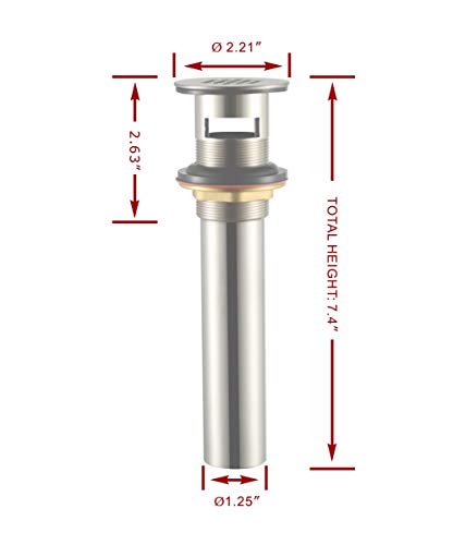 Purelux Grid Drain Strainer Assembly with Overflow for Bathroom Sink, Made of Brass Brushed Nickel - color: Grid_brushed Nickel