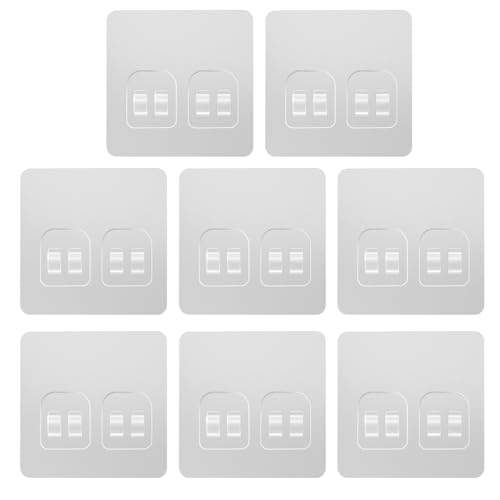 Shower Caddy Adhesive Replacement, Double Hooks No Drilling | Transparent Strong Adhesive Waterproof for Shower Caddy, Bathroom Storage Shelves, Kitchen Racks (Double Hooks * 8pcs) - color: 8 Double