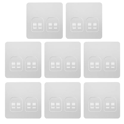 Shower Caddy Adhesive Replacement, Double Hooks No Drilling | Transparent Strong Adhesive Waterproof for Shower Caddy, Bathroom Storage Shelves, Kitchen Racks (Double Hooks * 8pcs) - color: 8 Double