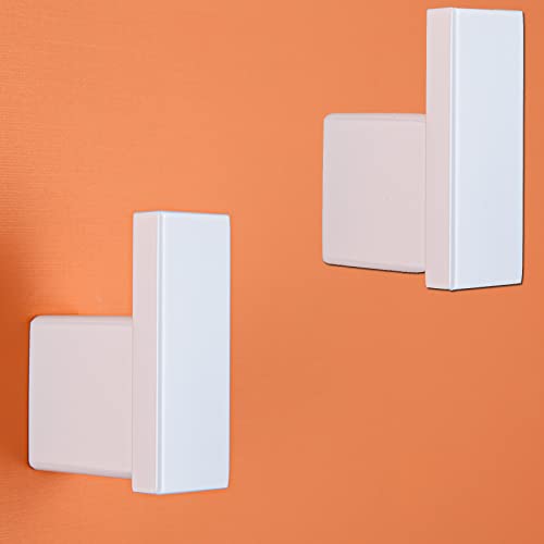 RANDOM White Towel Hooks Bathroom Hardware Accessories Wall Hook SUS 304 Stainless Steel Matte White Robe Hook for Bathroom Kitchen,Contemporary Style Wall Mounted 2 Pack.96009-8MW3 - color: Single Hook-Matte White