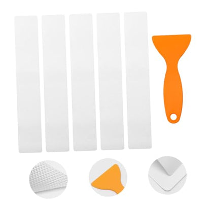 LIFKOME 5pcs Slip Shower Stickers Self Adhesive Tape Strips with Scraper for Bathtubs and Stairs Non Fade Non Skid Grip for Safety and Slip Prevention