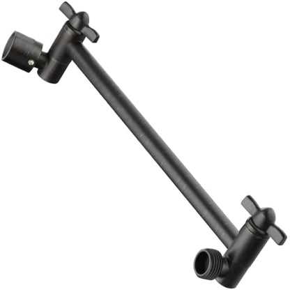 BRIGHT SHOWERS Brass Shower Head Extension Arm for Rain and Handheld Shower Head, 10 Inch Universal Shower Arm Extender, Height & Angle Adjustable, Oil-Rubbed Bronze - color: Oil Rubbed Bronze, style: 10 Inch