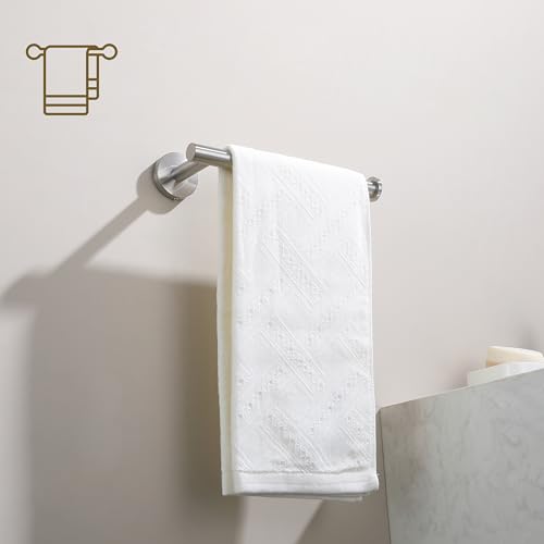 TASTOS Hand Towel Holder Towel Ring Brushed Nickel, Premium Stainless Steel Hand Towel Bar Heavy Duty Wall Mounted Modern Bath Accessories, 9 Inch Towel Rack for Bathroom Kitchen - color: Brushed Nickel