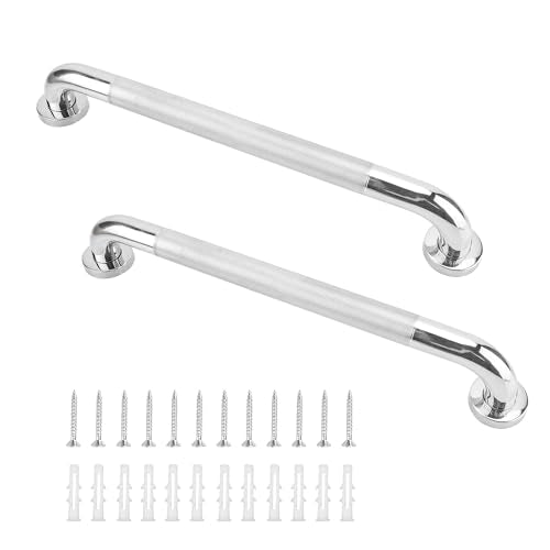 2 Pack 20 Inch Anti Slip Shower Grab Bar, 304 Stainless Steel 1.25" Diameter Anti-Slip Handicap Grab Bar, Satin Brushed Nickel Knurled - size: 20 Inch