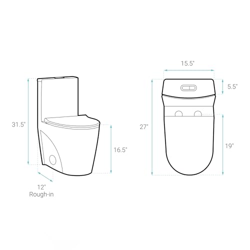 St. Tropez One-Piece Elongated Toilet Vortex™ Dual-Flush 1.1/1.6 gpf in Glossy Gray