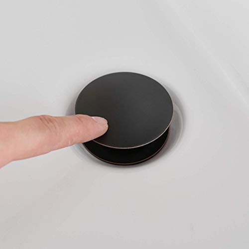 Oil Rubbed Bronze Bathroom Faucet Pop up Drain Stopper Without Overflow | Brass Material Pop up Drain Fits Bathroom Standard Sink Hole 1-1/2" to 1-3/4" by BATHLAVISH - color: Bronze, size: NON Overflow