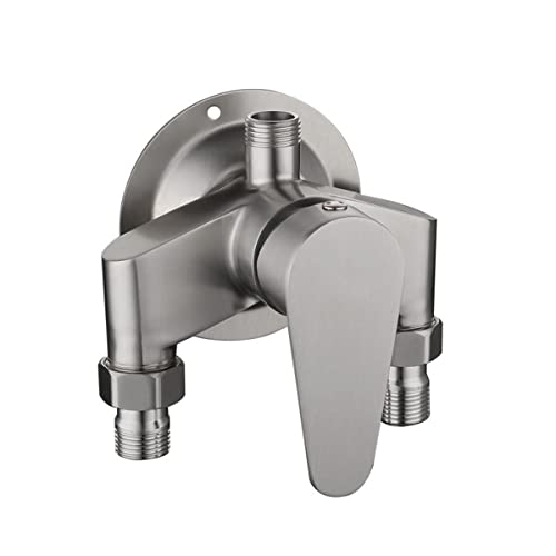 SUS 304 Stainless Steel Exposed Shower Faucet with Control Valve Switch Tap for Cold and Hot Water, Wall Mount Bathroom Shower Mixer