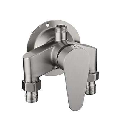 SUS 304 Stainless Steel Exposed Shower Faucet with Control Valve Switch Tap for Cold and Hot Water, Wall Mount Bathroom Shower Mixer