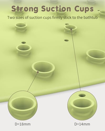 Safe Bath Solution, Bathtub Mat Non Slip for Babies, Toddlers, Kids & Pets, Natural Rubber BPA-Free Low Odor Safer Than PVC, Machine Washable, Suitable for Bathroom, Garden, and Hotel Tubs, Green - color: Green