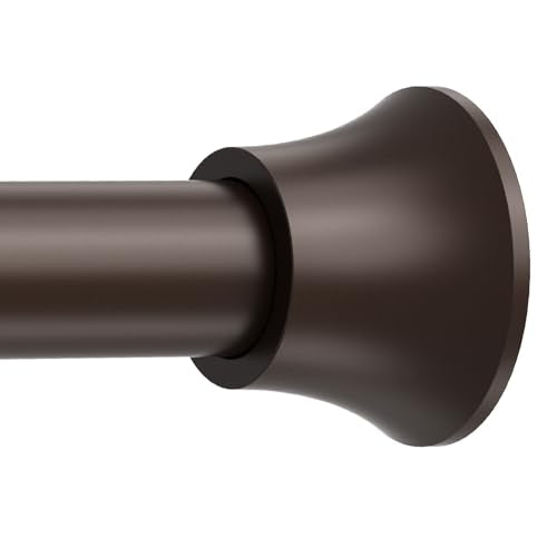 Bronze Long Tension Curtain Rod Large Tension Rod 30 To 100 Inch,Spring Shower Curtain Rod For Bathroom, Window,Closet No Drilling Non Slip - color: Brown, size: 30-101"