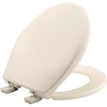 Bemis Aurora Slow Close Toilet Seat, Easy Clean Hinges and Adjustable Perfect Fit Plastic Seat, Made in USA, Round, Biscuit - color: Biscuit, size: Round