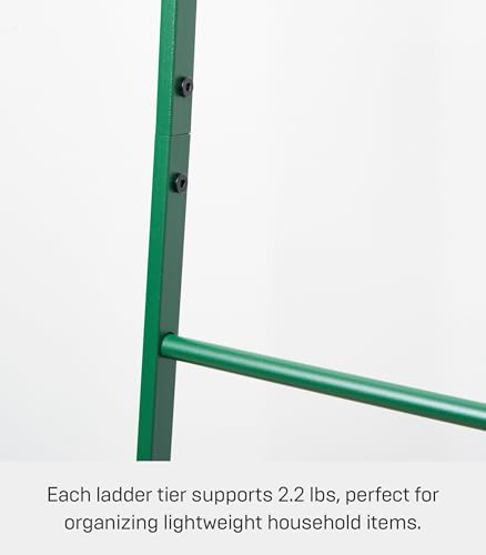 YAMAZAKI Home Strategist Leaning Ladder Hanger - Bathroom Storage Rack Holder Stand, 63" - Steel - color: Forest Green