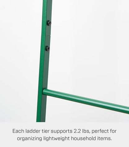YAMAZAKI Home Strategist Leaning Ladder Hanger - Bathroom Storage Rack Holder Stand, 63" - Steel - color: Forest Green