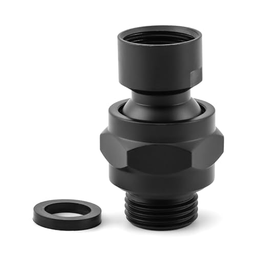 Shower Head Swivel Adapter, Adjustable Pivot Ball To Adjust Showerhead Angle, Universal All Metal Shower Arm Extension Connector, Showering Components(COLOR:Matte Black) - color: Matte Black