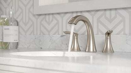 Pfister Weller Bathroom Sink Faucet, 8-Inch Widespread, 2-Handle, 3-Hole, Brushed Nickel Finish, LG49WR0K (Pack of 3) - color: Brushed Nickel, size: 3 Pack