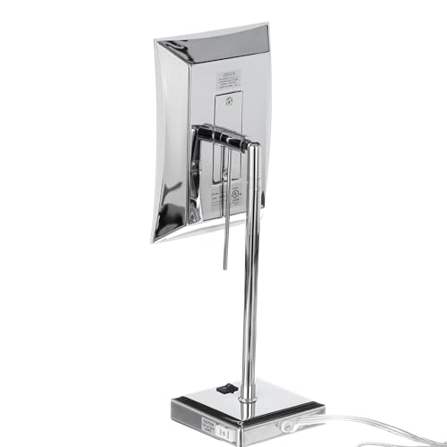 JERDON Lighted Makeup Mirror with 5X Magnification - Chrome - JRT910CL | 6.5" x 9" Rectangular Frame, LED Lighting, 17" Tall - color: Chrome