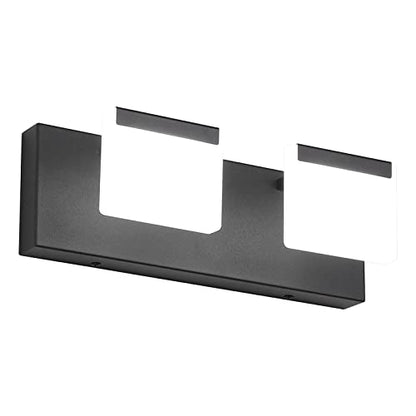 Ralbay Matte Black Vanity Light 2 Lights Bathroom Vanity Lights Acrylic LED Modern Black Bathroom Light Fixtures - color: Black, size: 2-Light