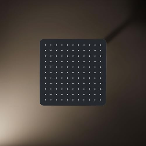 Rain Shower System 12IN Modern Brass Faucet Set With Valve and Diverter Shower Mixer With Handheld High Pressure Square Rainfall Shower Valve (12'' Ceiling Mount, Matte Black) - color: Matte Black, style: 12'' Ceiling Mount