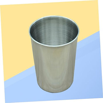 ULTECHNOVO 2pcs Stainless Steel Tumbler Cup Multi Use Bathroom Drinking Brushing Cups Silver Finish for Water Juice and More Easy to Clean - size: 6X6cm