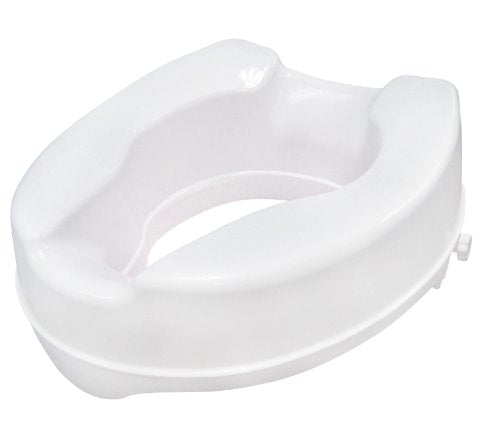 Drive Medical Raised Toilet Seat with Lock, Standard Seat, 4 Inch | Raised Toilet Seat with Lock Adds 4 Inches of Height and Stability to Any Standard Toilet Bowl at Home - size: 4 Inch (Pack of 1)