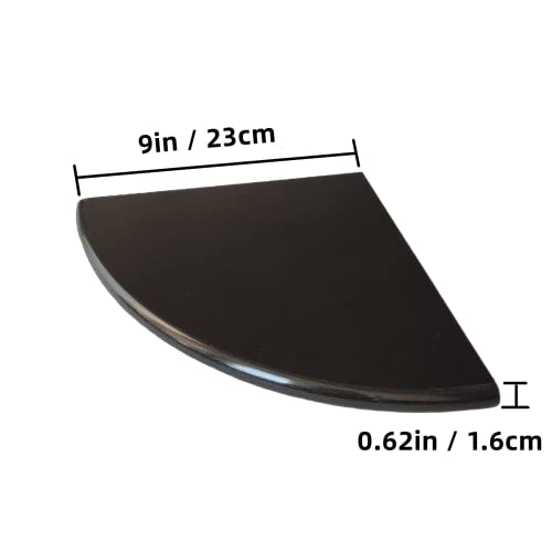 9 Inch Black Marble Corner Shower Shelf for Bathroom, Granite Stone Corner Shelves Both Side Polished for Bath Wall Mounted,Tiled Shower Walls (1Pcs - Black)