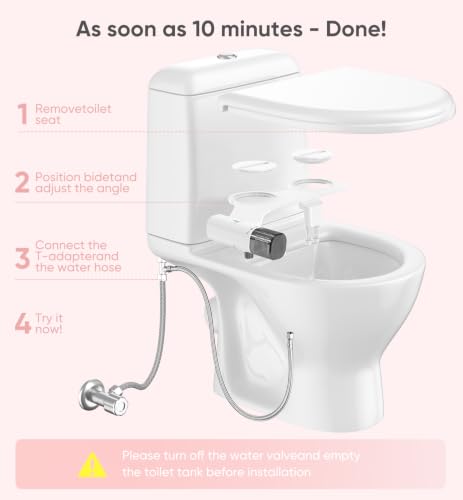 Ultra-Slim Bidet Attachment, Posterior&Feminine Wash-(Retractable Dual Nozzles), Non-Electric Bidet Attachment for Toilet Seat, Adjustable Fresh Cold Water Pressure (BlackChrome) - color: BlackChrome