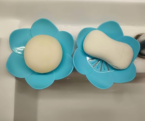 Soap Dish Soap Holder for Showerl Self Draining Bar for Shower Bathroom Bathtub Kitchen，Blue+Blue - color: E-blue+blue